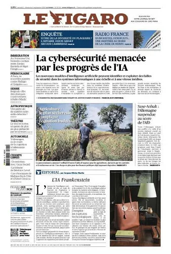 Le Figaro du Samedi 5 et Dimanche 6 Septembre 2026