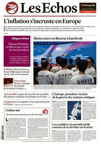 Les Echos du Mercredi 2 Septembre 2026