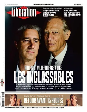Libération du Mercredi 2 Septembre 2026